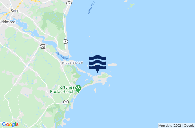 Karte der Gezeiten Wood Island Harbor, United States