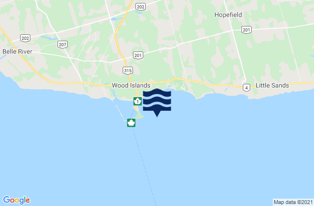 Karte der Gezeiten Wood Island, Canada