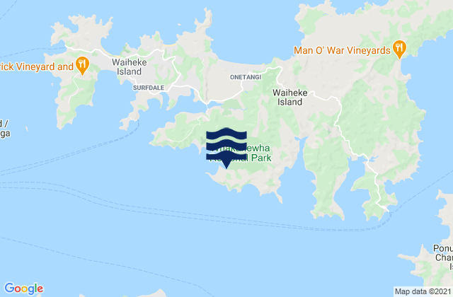 Karte der Gezeiten Woodside Bay, New Zealand