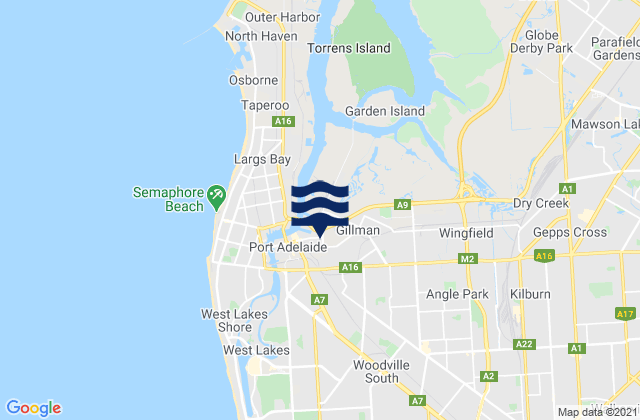 Karte der Gezeiten Woodville North, Australia