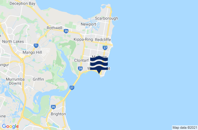 Karte der Gezeiten Woody Point Beach, Australia