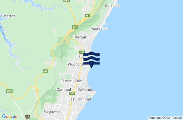 Karte der Gezeiten Woonona, Australia