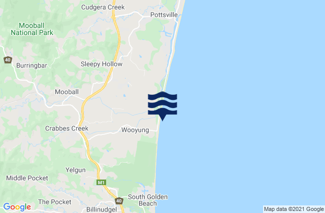 Karte der Gezeiten Wooyung Beach, Australia