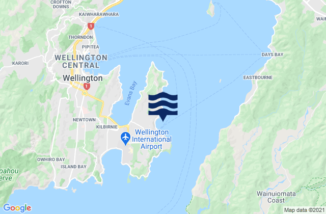 Karte der Gezeiten Worser Bay, New Zealand