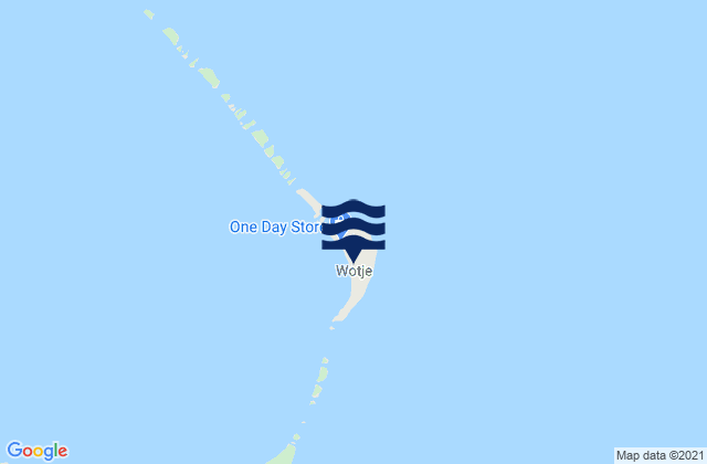 Karte der Gezeiten Wotje, Marshall Islands