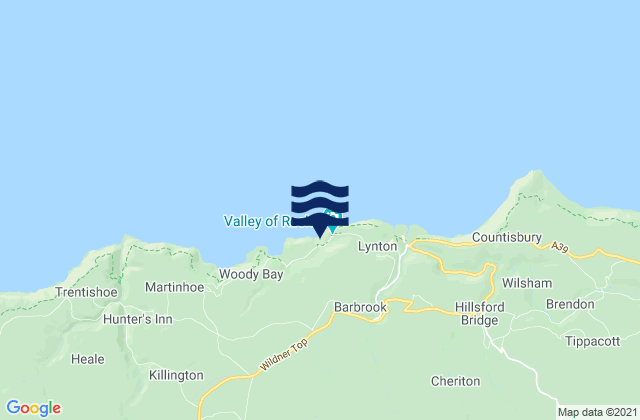 Karte der Gezeiten Wringcliff Beach, United Kingdom