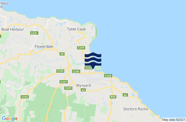 Karte der Gezeiten Wynyard, Australia