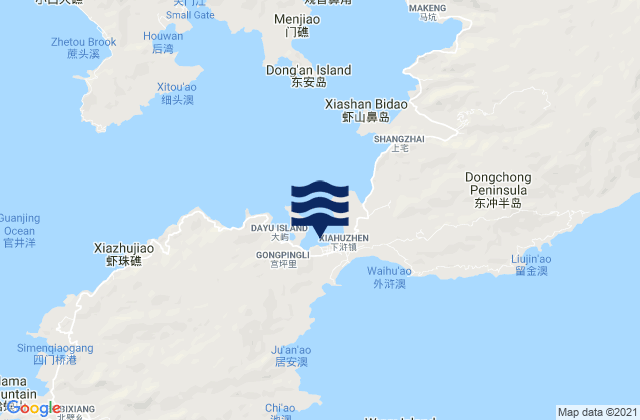 Karte der Gezeiten Xiahu, China