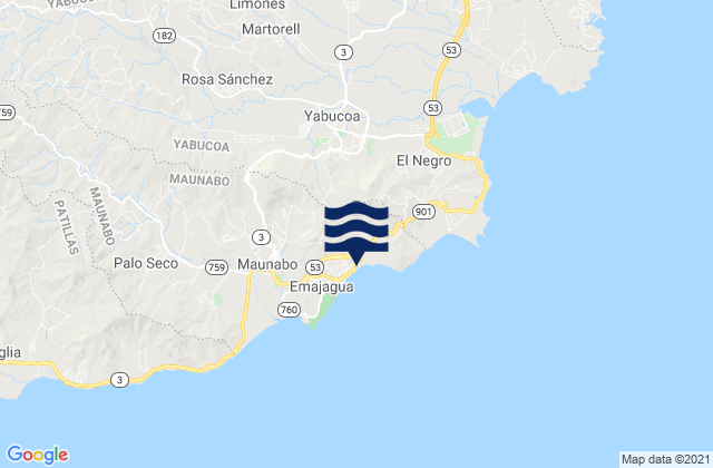 Karte der Gezeiten Yabucoa Barrio-Pueblo, Puerto Rico