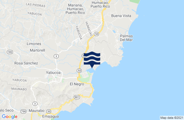 Karte der Gezeiten Yabucoa Harbor, Puerto Rico