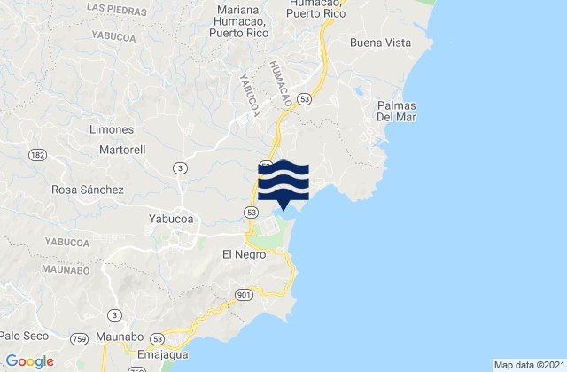 Karte der Gezeiten Yabucoa Municipio, Puerto Rico