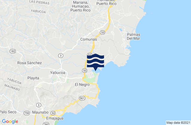 Karte der Gezeiten Yabucoa, Puerto Rico