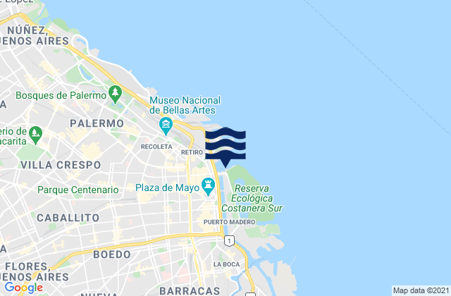 Karte der Gezeiten Yacht, Argentina