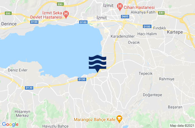 Karte der Gezeiten Yakacık, Turkey