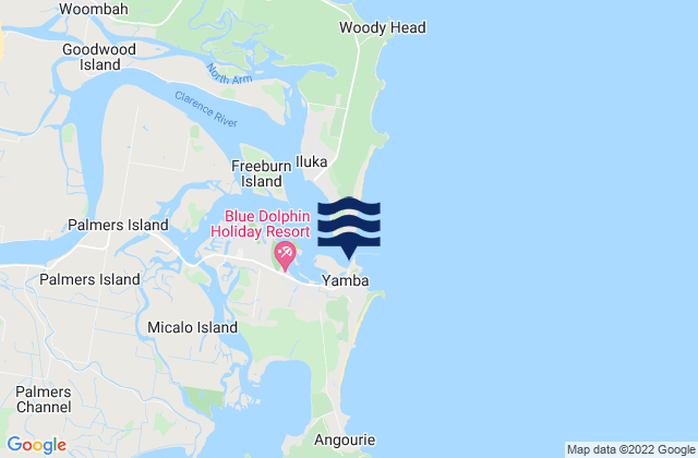 Karte der Gezeiten Yamba, Australia
