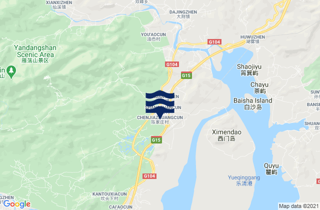 Karte der Gezeiten Yandang, China