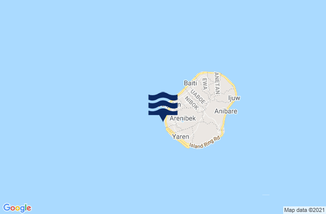Karte der Gezeiten Yangor, Nauru
