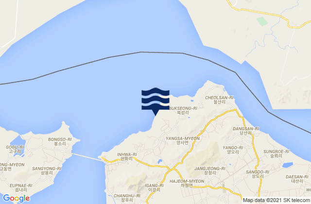 Karte der Gezeiten Yangsa, South Korea