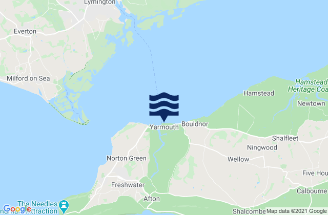 Karte der Gezeiten Yarmouth Beach, United Kingdom