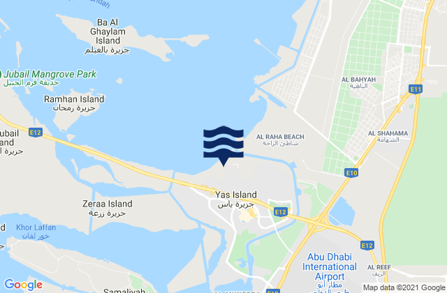 Karte der Gezeiten Yas Island, United Arab Emirates