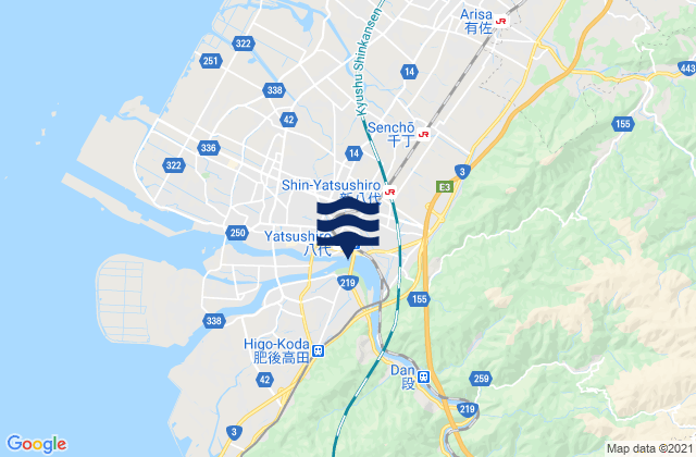Karte der Gezeiten Yatsushiro Shi, Japan