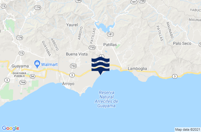 Karte der Gezeiten Yaurel, Puerto Rico