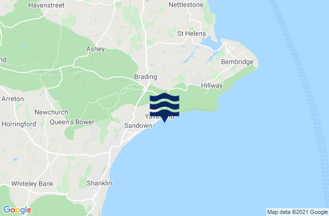 Karte der Gezeiten Yaverland Beach, United Kingdom
