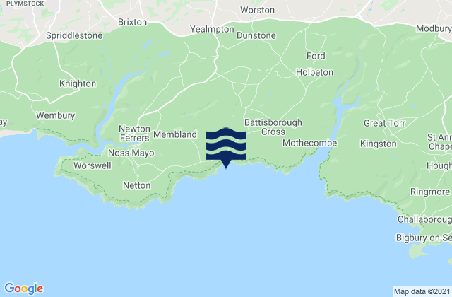 Karte der Gezeiten Yealmpton, United Kingdom