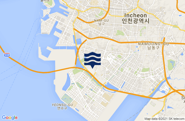 Karte der Gezeiten Yeonsu-gu, South Korea