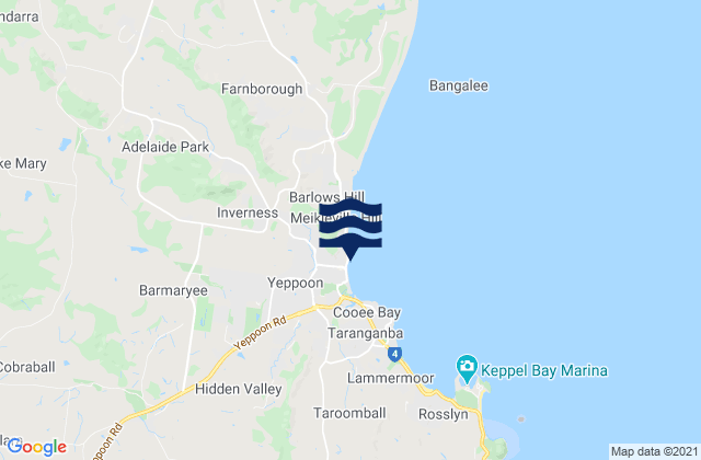 Karte der Gezeiten Yeppoon Beach, Australia
