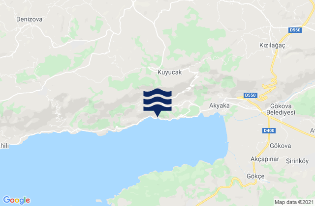 Karte der Gezeiten Yerkesik, Turkey