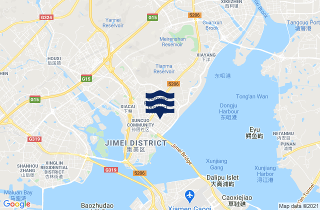 Karte der Gezeiten Yingcun, China