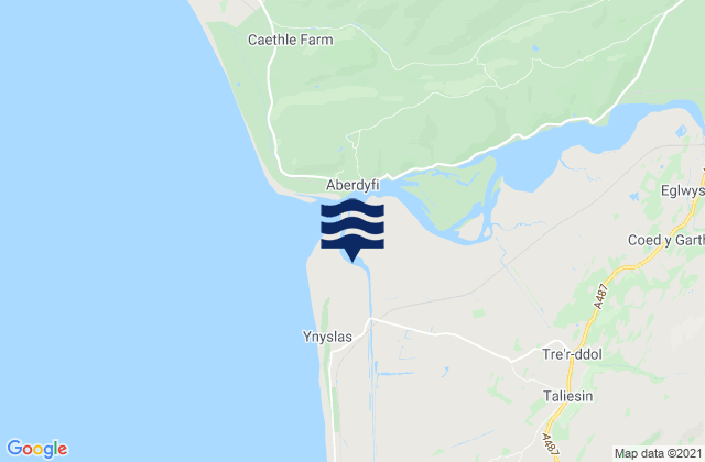 Karte der Gezeiten Ynyslas (Estuary) Beach, United Kingdom