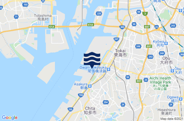 Karte der Gezeiten Yokosuka-kō, Japan