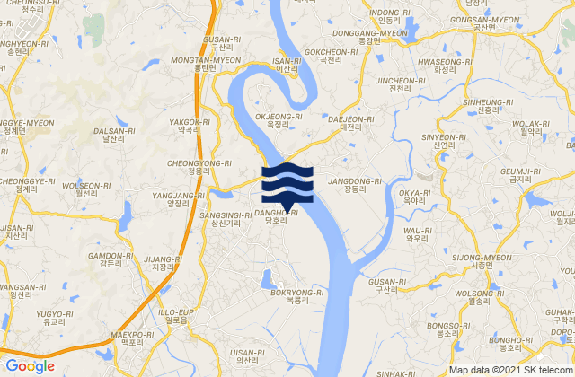 Karte der Gezeiten Yongsan-dong, South Korea