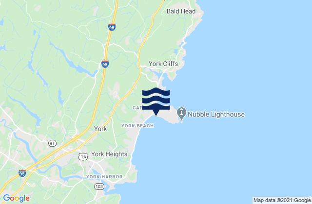 Karte der Gezeiten York Beach, United States
