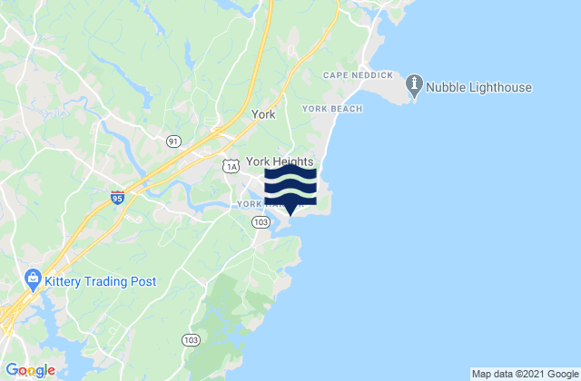 Karte der Gezeiten York Harbor Beach, United States