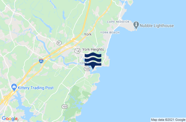 Karte der Gezeiten York Harbor, United States