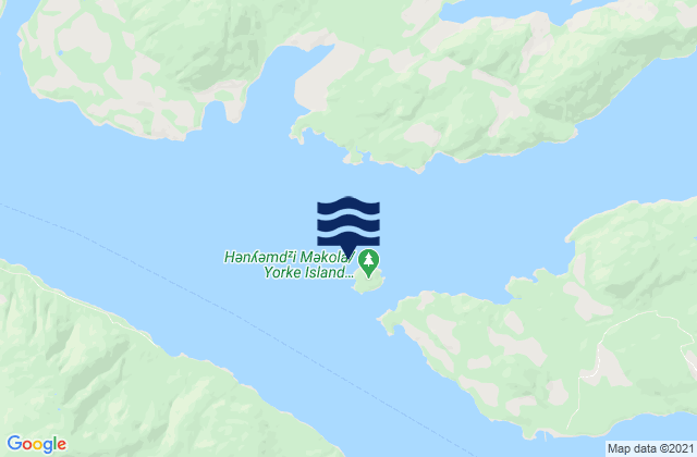 Karte der Gezeiten Yorke Island, Canada