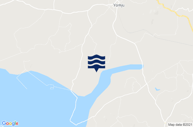 Karte der Gezeiten Yŏmju-ŭp, North Korea