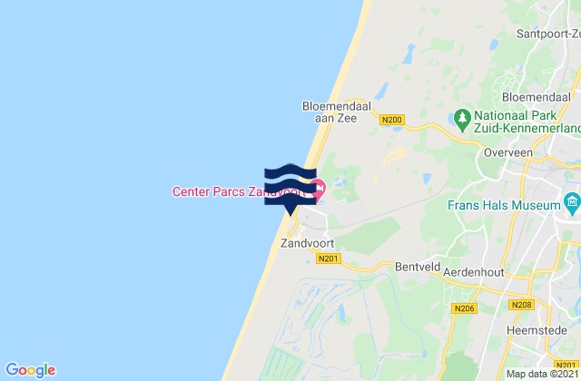 Karte der Gezeiten Zandvoort, Netherlands