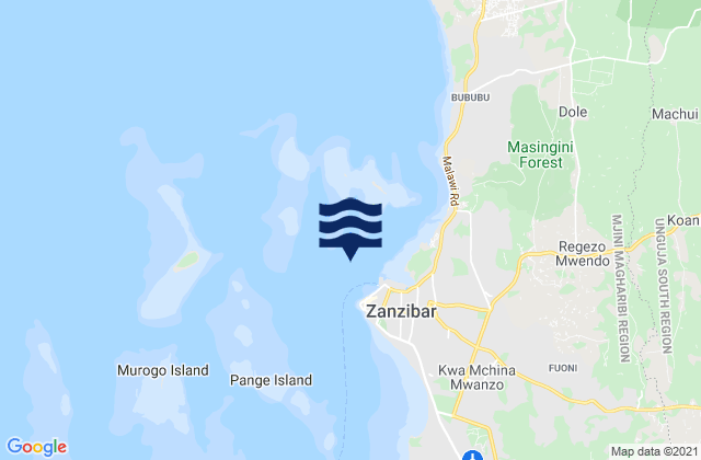 Karte der Gezeiten Zanzibar Zanzibar Island, Tanzania