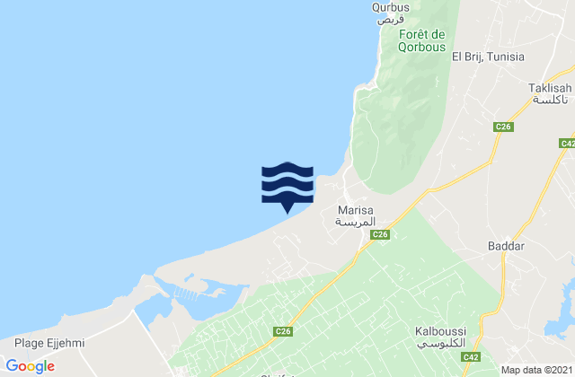 Karte der Gezeiten Zaouiat Djedidi, Tunisia