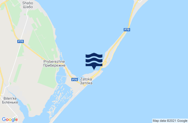 Karte der Gezeiten Zatoka, Ukraine