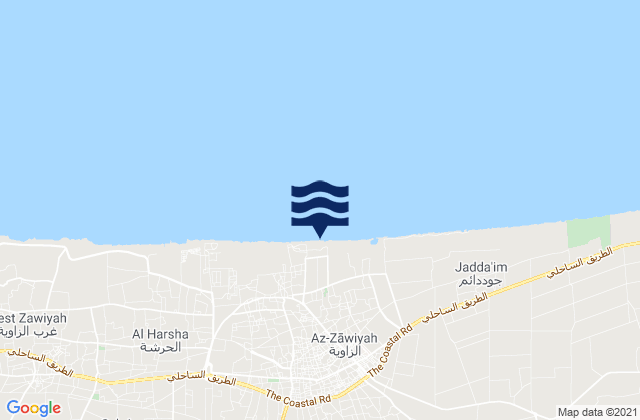 Karte der Gezeiten Zawiya, Libya