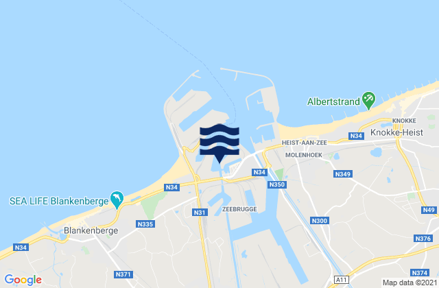 Karte der Gezeiten Zeebrugge, Netherlands