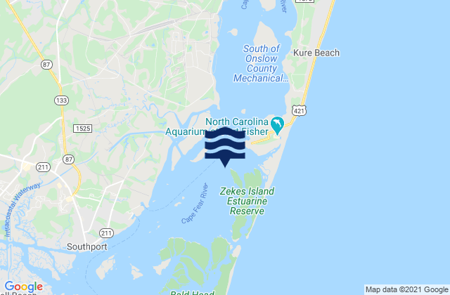 Karte der Gezeiten Zekes Island, United States