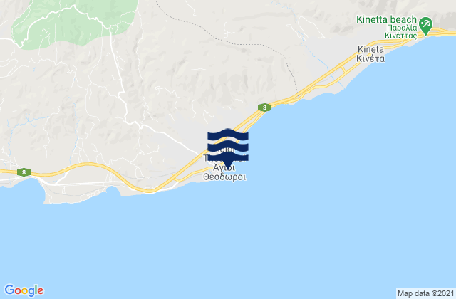 Karte der Gezeiten Ágioi Theódoroi, Greece