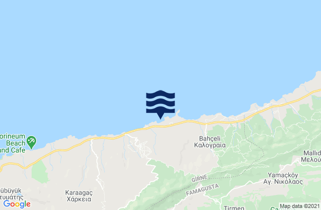 Karte der Gezeiten Ágios Charíton, Cyprus