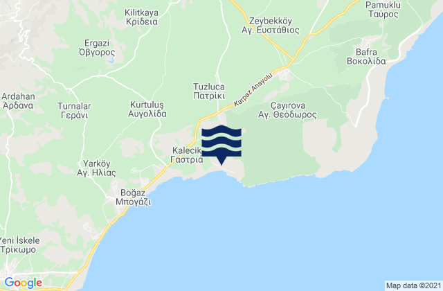 Karte der Gezeiten Ágios Efstáthios, Cyprus